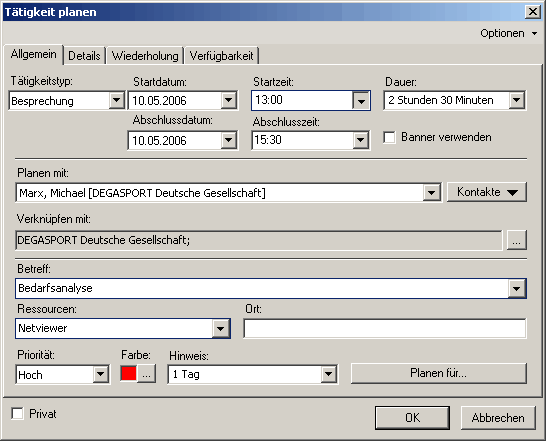 Screen Tätigkeit erstellen